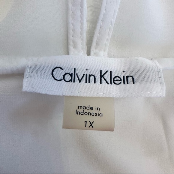 Calvin Klein Plus Size White Lace Sleeveless Top - Picture 8 of 14